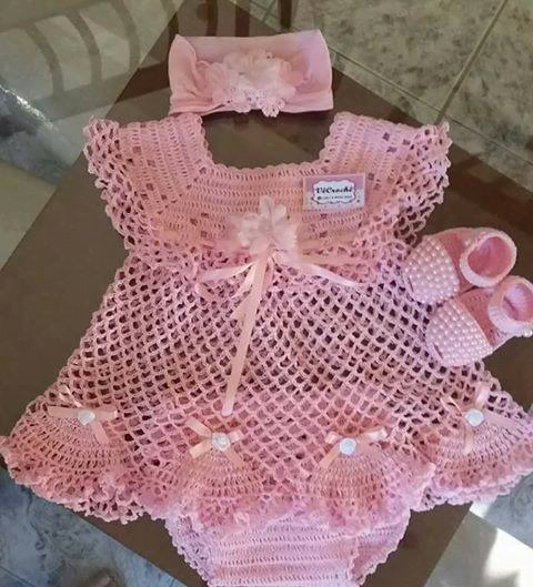 crochet ruffled baby dress pattern