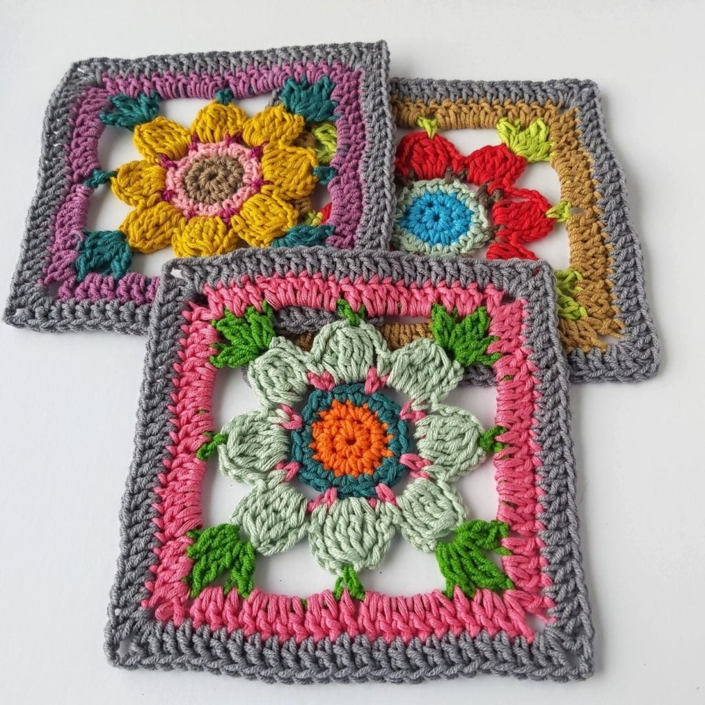 Crochet Forget Me Not Square Delicade