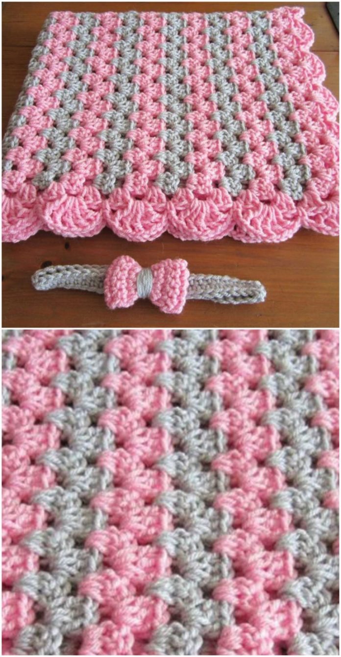 Zig Zag Crochet Afghan Blanket delicade - XELLCRAFTS