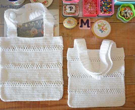 Crochet white Lace Bag